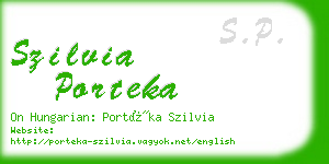 szilvia porteka business card